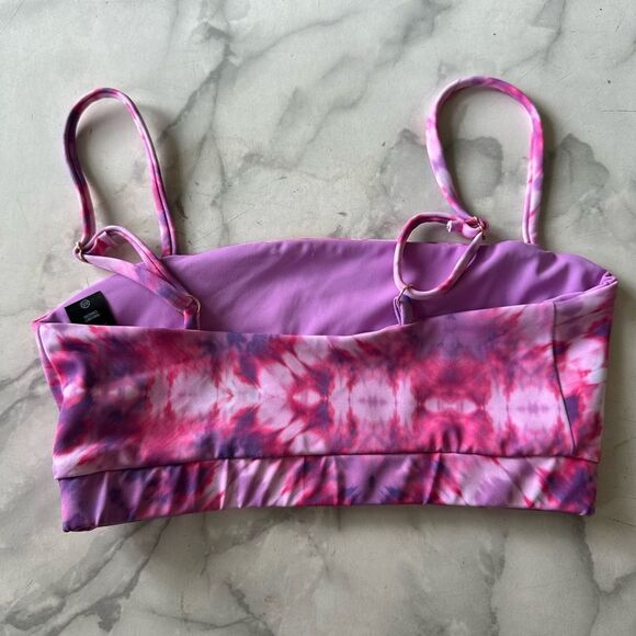 Beach Riot Hannah Sports Top Pink Purple Tie Dye Bra Strap Size XS Athletic - Picture 3 of 4